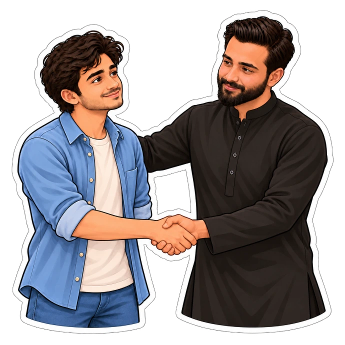 Mentor and student shaking hands as a sign of support
